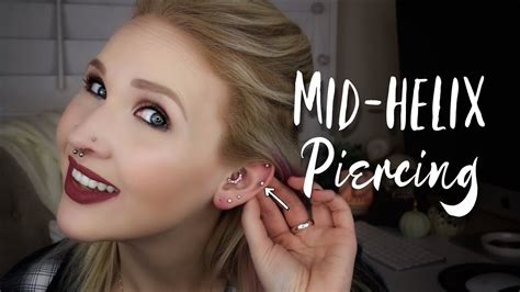 All About My MID-HELIX Piercing - YouTube