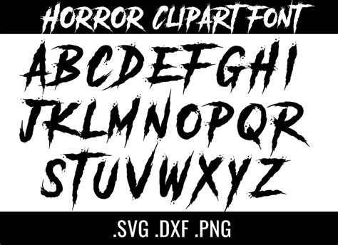 Horror Font SVG Horror Font Clipart Font for Cricut Silhouette | Etsy