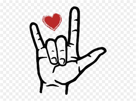 Download Love You In Sign Language Outline Clipart (#5733123) - PinClipart