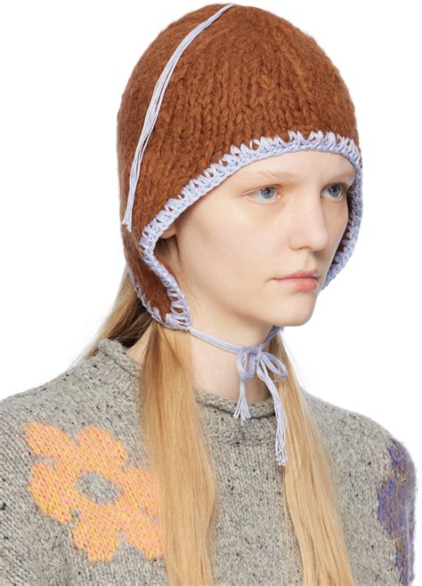 Acne Studios Brown Ear Flaps Beanie Acne Studios