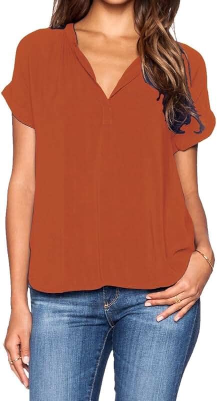 Amazon.com: rust colored tops for women