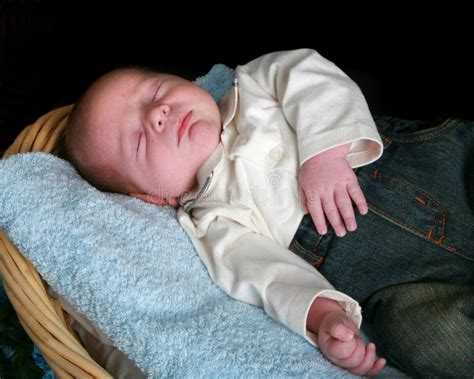 Newborn baby boy sleeping stock image. Image of handsome - 12621549