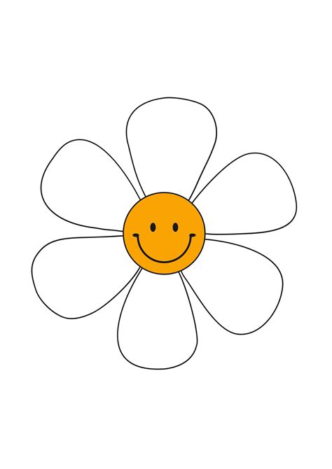 Smiley Flower Retro Daisy SVG Groovy Hippie Vibes Digital Download - Etsy