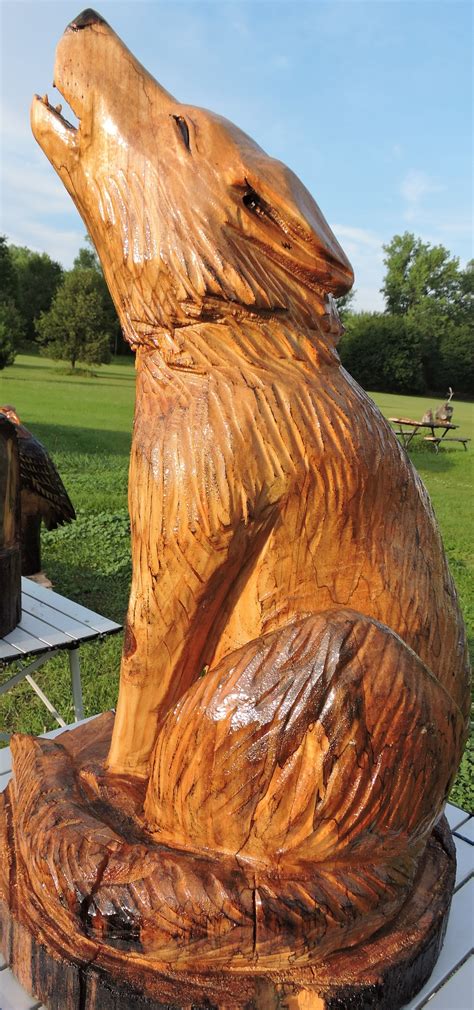 Wolf, Chainsaw Carving, Lawn Decoration, Chainsaw Art, Wood Statue, Carving, Yard Decoration ...