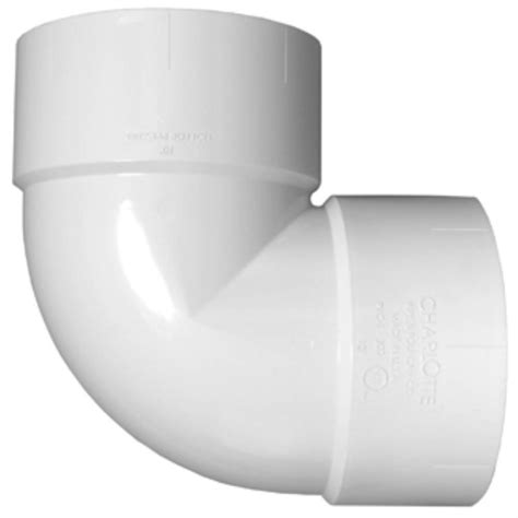 Charlotte Pipe 12 in. PVC DWV Vent 90-Degree Hub x Hub Elbow-PVC 00300A 2200 - The Home Depot