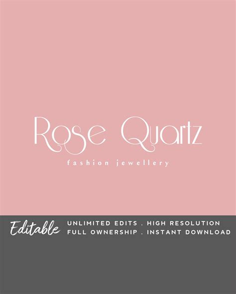 Customizable Pink Logo Design Creative Logo Design for Jewelry Shop, Instant Download, Retro ...