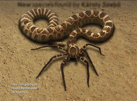 a large brown and white snake sitting on top of a sandy ground next to ...