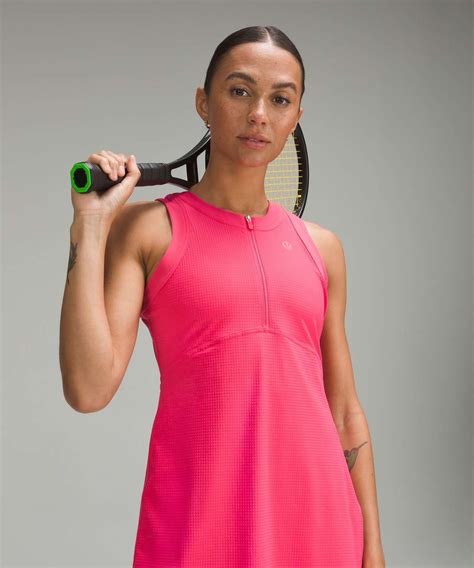 Lululemon Grid-Texture Sleeveless Tennis Dress - Lip Gloss - lulu fanatics