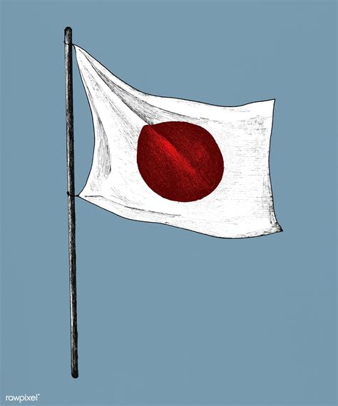 Hand drawn japanese flag with pole | free image by rawpixel.com | Japanese flag, Japan flag, How ...