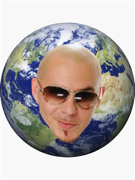 "mr worldwide " Sticker for Sale by bridgeybear | Redbubble