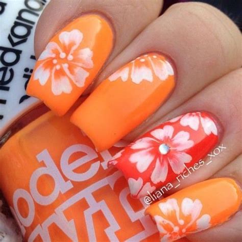 Orange & Red Floral Nails Pictures, Photos, and Images for Facebook ...