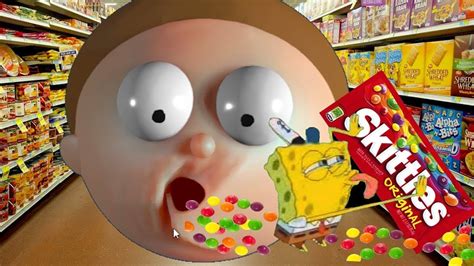 Stretchy Morty drops his Skittles. Frog SpongeBob Bees - YouTube