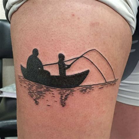 Man Fishing Silhouette Tattoo