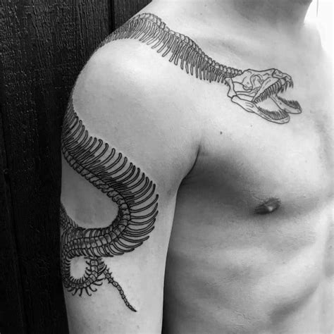 30 Cool Snake Skeleton Tattoo Ideas for Men