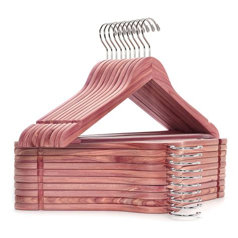 Amber Home American Red Cedar Hangers 30 Pack, Smooth Finish Wood Coat ...