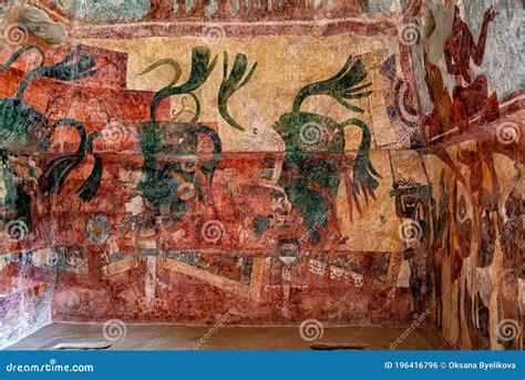 Ancient Murals In Temple Of Paintings Of Bonampak,Mexico Editorial Image | CartoonDealer.com ...