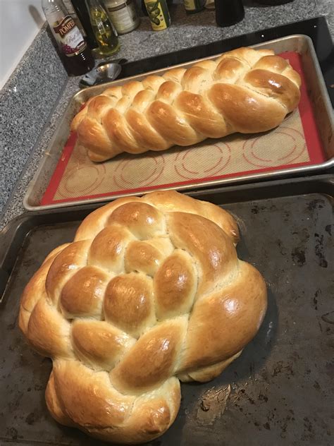 [Homemade] Challah two different braided ways : r/food