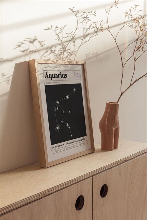 Aquarius Star Constellation Art Print Zodiac Constellation Wall Art ...