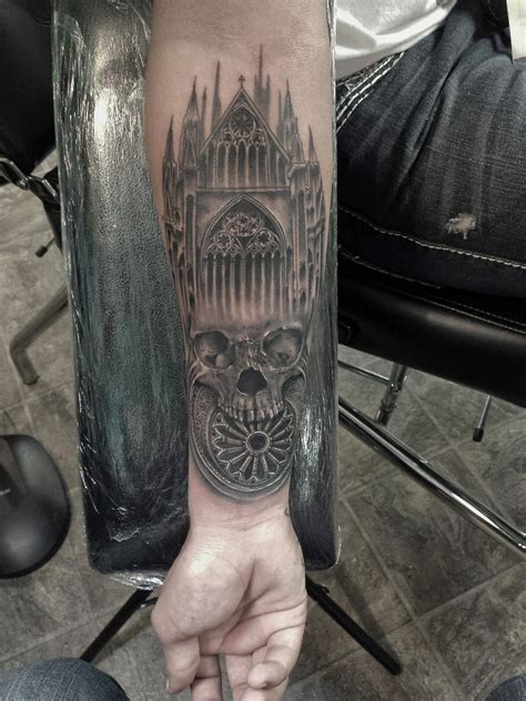 Skull cathedral made at The Divine Canvas. Gothic Tattoo, Dark Tattoo, Tattoo Art, Unique ...