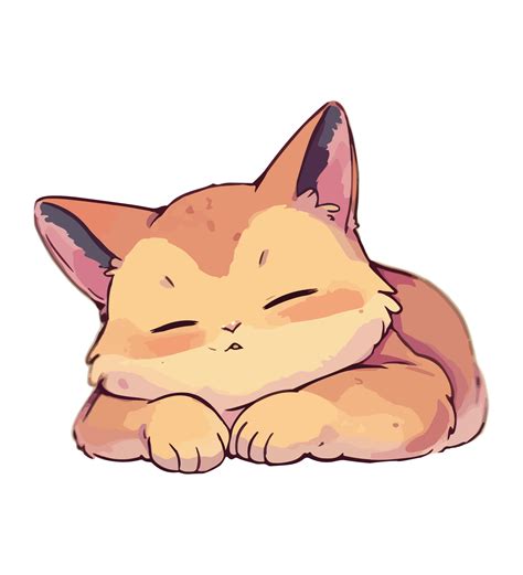 cute kawaii cat sleeping 22584101 PNG