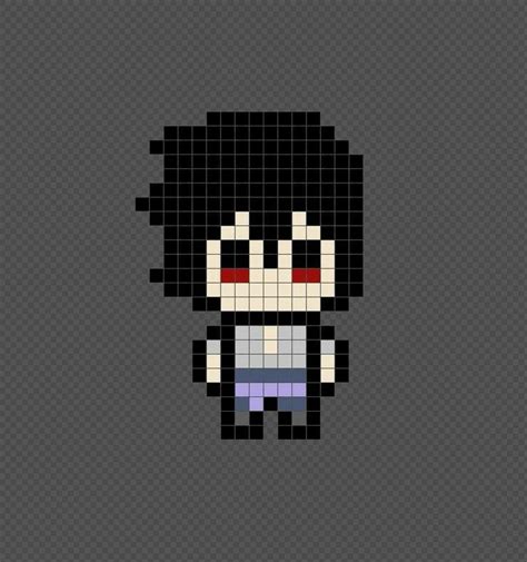 Sasuke Uchiha - Naruto, Naruto Shippuden (Anime) Pixel Art Patterns | Рисунки крестов ...