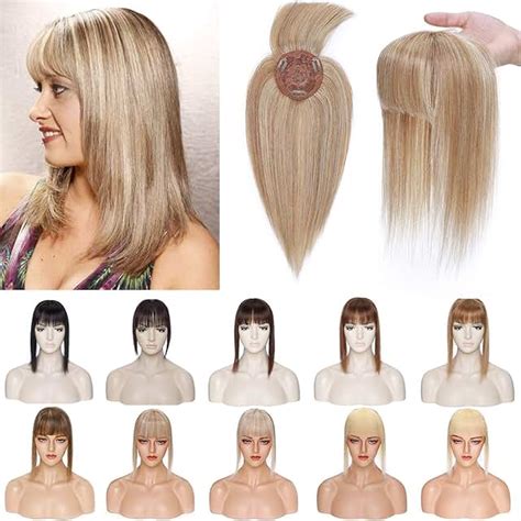 Amazon.com: human hair topper with bangs