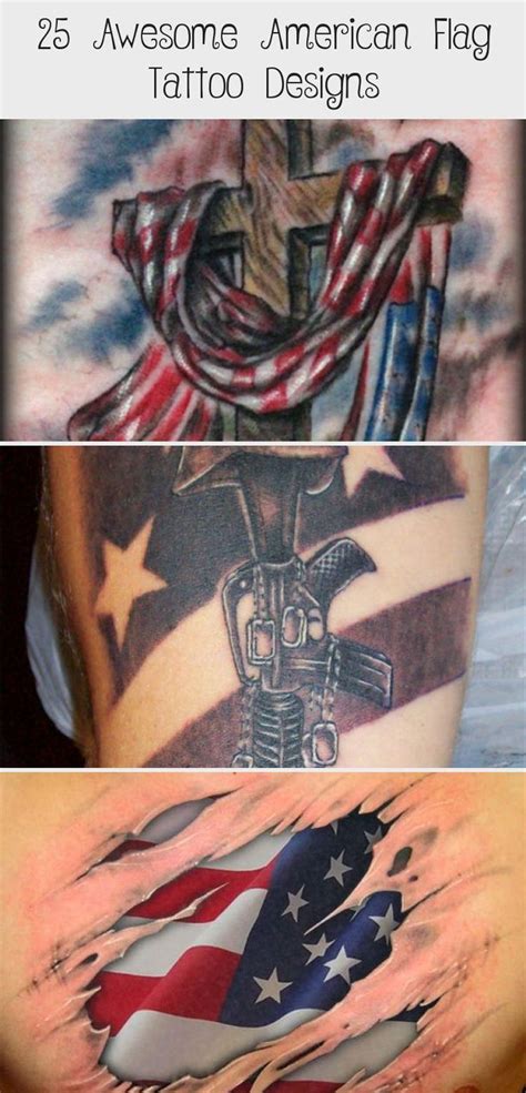 25 Awesome American Flag Tattoo Designs - Tattoos and Body Art in 2020 | American flag tattoo ...