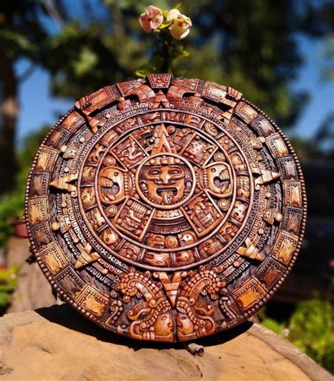 Prehispanic Aztec Art Aztec Calendar Mexican Painting Wood - Etsy