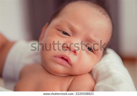 Newborn Baby Sad Face Closeup Cute Stock Photo 2220508825 | Shutterstock