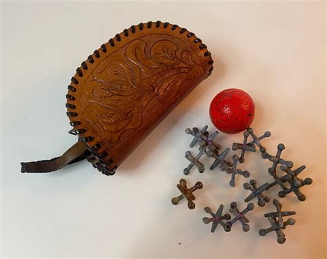 Vintage Metal Jacks Game in Leather Pouch Circa 1960 or 70s - Etsy