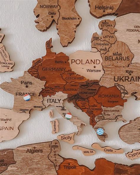 Wood World Map 3D Wooden Map DIY Wooden world map wall decor diy map wooden map gift Enjoy The ...