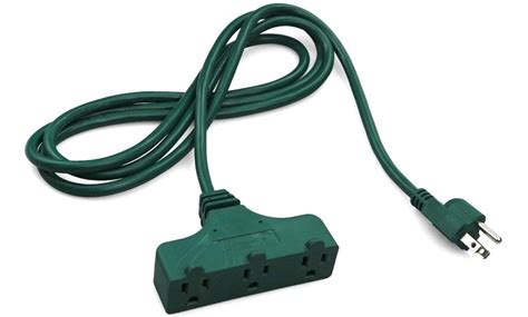 Green Outdoor Extension Cord, 3 Prong, 16 AWG 13A 125V 1625W ETL Listed, 25 ft | Groupon