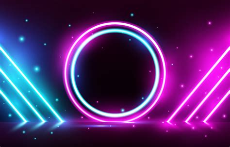 Neon Lights Circle Background 15998124 Vector Art at Vecteezy