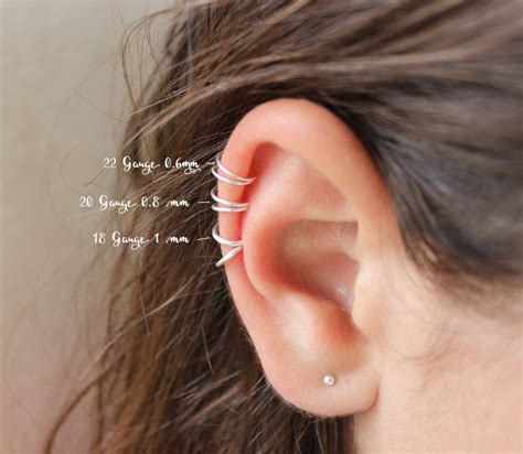 Tiny Helix Piercing, Helix Earring Hoop, Cartilage Hoop, Helix Earring - Etsy Norway | Helix ...