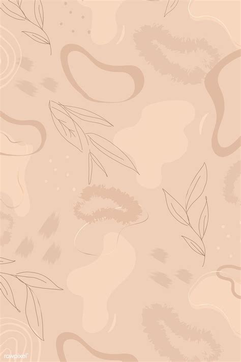 Beige botanical patterned background vector | free image by rawpixel ...