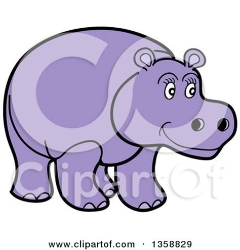 Royalty-Free (RF) Purple Hippo Clipart, Illustrations, Vector Graphics #1