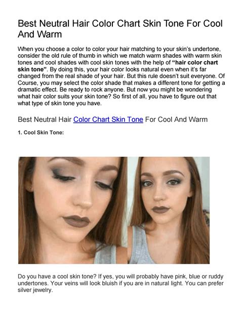 Best Neutral Hair Color Chart Skin Tone For Cool And Warm-Converted by Manifestor - Issuu