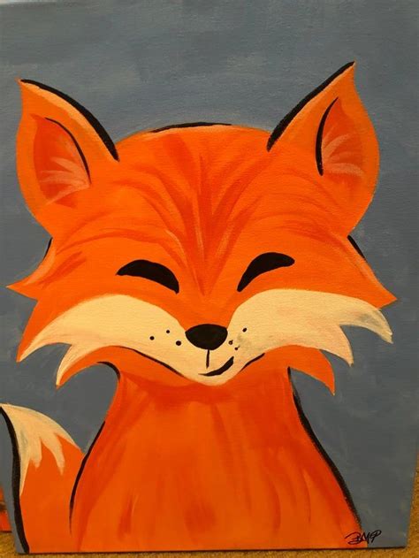 What a cute fox | Fox painting, Animal canvas paintings, Cute canvas paintings