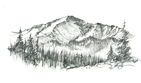 Mountain Pencil Sketch at PaintingValley.com | Explore collection of Mountain Pencil Sketch