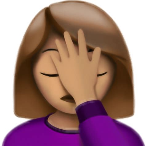 Transparent Nervous Emoji Png Facepalm Woman Emoji Free Transparent | Images and Photos finder