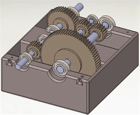 Gear reduction box - download free 3D model by mostafa.h - Cad Crowd