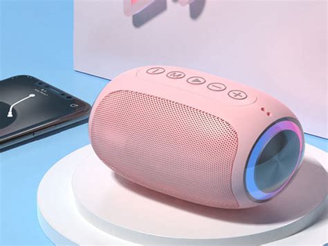 Oval Drum Bluetooth Speaker with LED Ring Light (Pink) | Android Authority