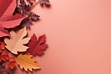 Premium AI Image | Autumn minimal background in the cut out style brown and beige colors fall ...