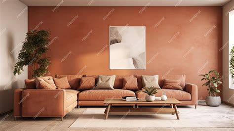 Premium AI Image | interior design of modern living room with velvet sofa