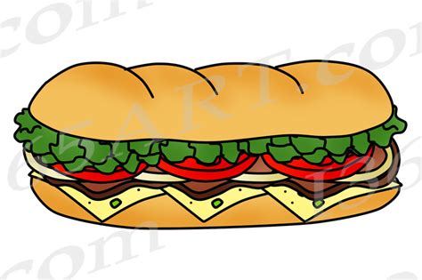 Sub Sandwich Clipart Graphics Commercial Download | Clipart 4 School