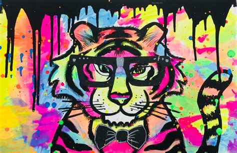 Pop Art Inspired Neon Tiger | Amazing Art Teacher