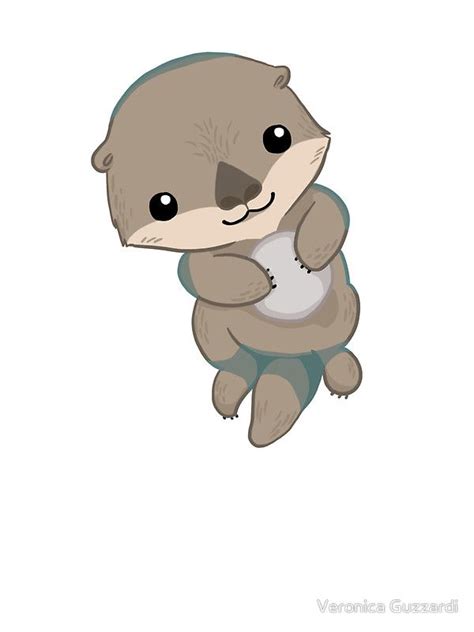 Cute Otter Pup Sticker by blackunicorn | Baby otters, Cute animal ...