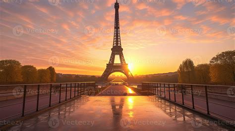 Eiffel tower paris france sunrise. Generate Ai 28295738 Stock Photo at Vecteezy