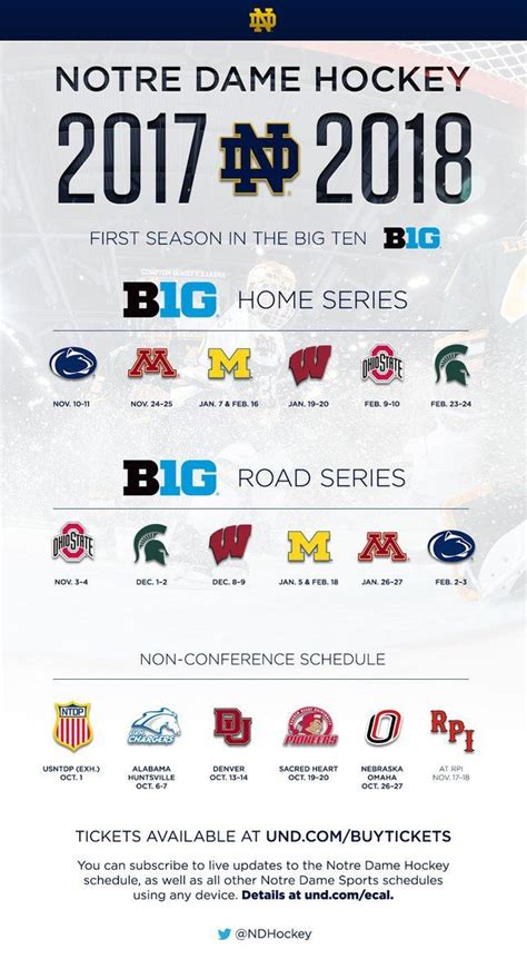 Notre Dame Hockey Releases Its 2017-2018 Schedule For First Season In The Big Ten