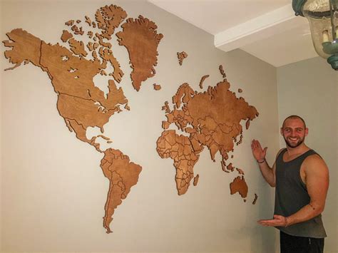 Step-by-Step: How to make a wooden world map for your wall | Wall maps, Wooden map, Diy wall art